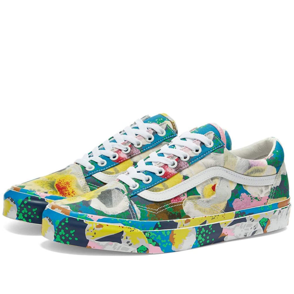 VANS VAULT X KENZO OG OLD SKOOL LX FLORAL YELLOW TRUE WHITE Size 7.5m/9w